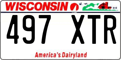 WI license plate 497XTR