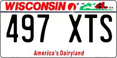 WI license plate 497XTS