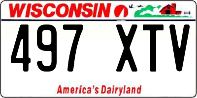 WI license plate 497XTV