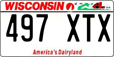 WI license plate 497XTX