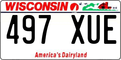 WI license plate 497XUE