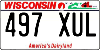 WI license plate 497XUL