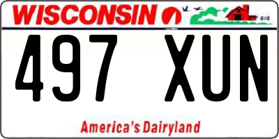 WI license plate 497XUN