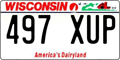 WI license plate 497XUP