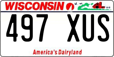 WI license plate 497XUS