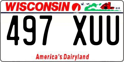 WI license plate 497XUU