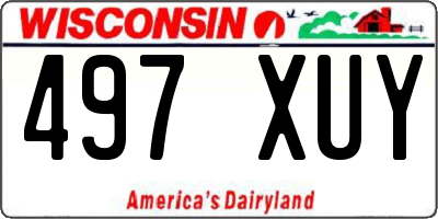 WI license plate 497XUY