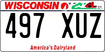 WI license plate 497XUZ