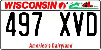 WI license plate 497XVD