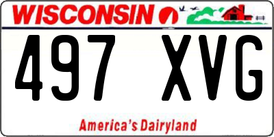 WI license plate 497XVG