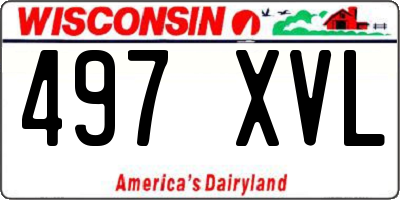WI license plate 497XVL