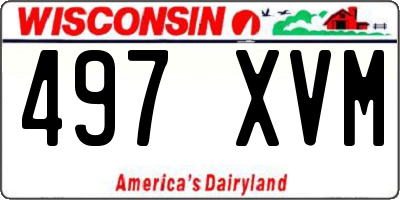 WI license plate 497XVM