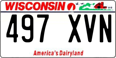 WI license plate 497XVN