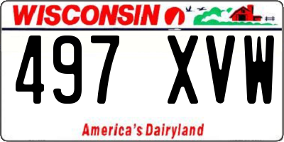 WI license plate 497XVW