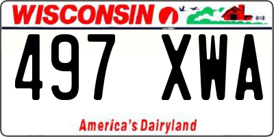 WI license plate 497XWA