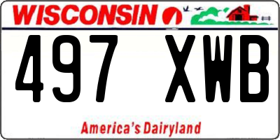 WI license plate 497XWB