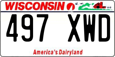 WI license plate 497XWD