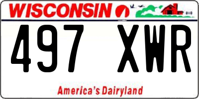WI license plate 497XWR