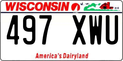 WI license plate 497XWU