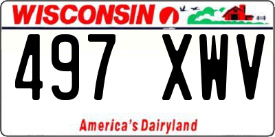 WI license plate 497XWV