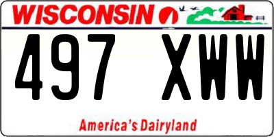 WI license plate 497XWW