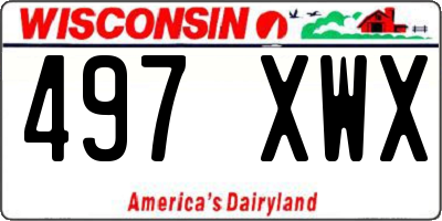 WI license plate 497XWX