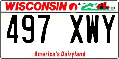 WI license plate 497XWY