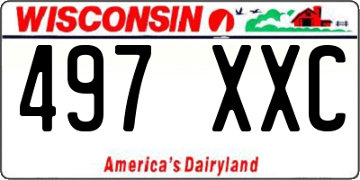 WI license plate 497XXC