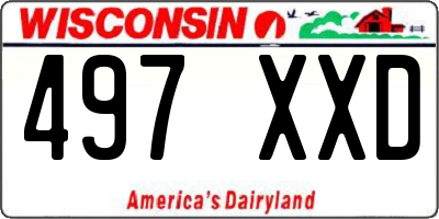 WI license plate 497XXD