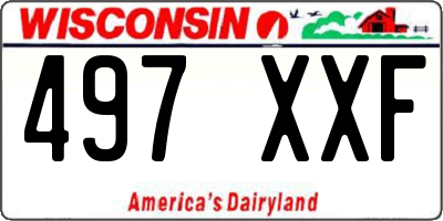 WI license plate 497XXF