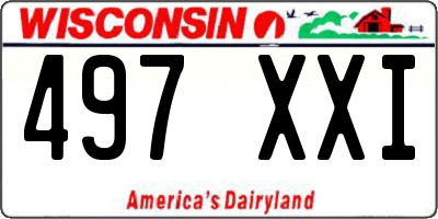 WI license plate 497XXI