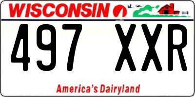 WI license plate 497XXR