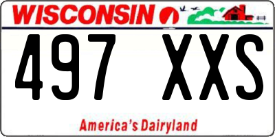 WI license plate 497XXS