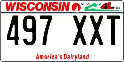 WI license plate 497XXT