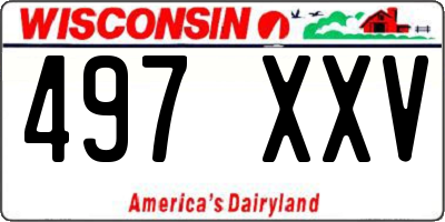 WI license plate 497XXV