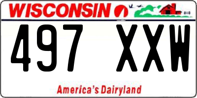 WI license plate 497XXW