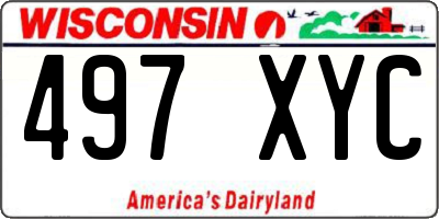 WI license plate 497XYC