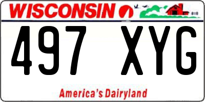 WI license plate 497XYG