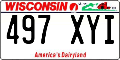 WI license plate 497XYI