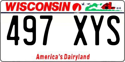 WI license plate 497XYS