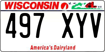 WI license plate 497XYV