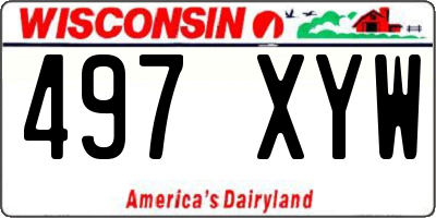 WI license plate 497XYW