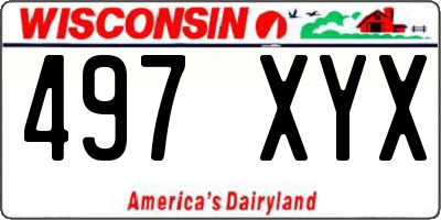 WI license plate 497XYX