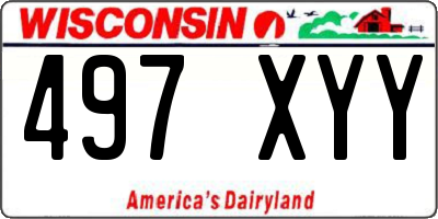 WI license plate 497XYY