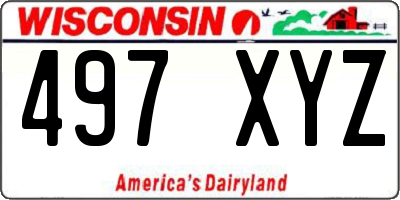 WI license plate 497XYZ