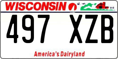 WI license plate 497XZB