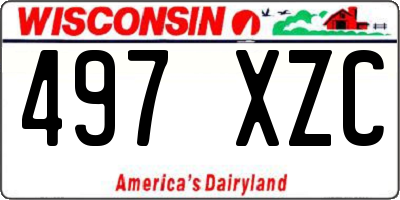 WI license plate 497XZC