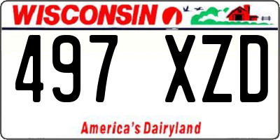WI license plate 497XZD