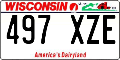 WI license plate 497XZE