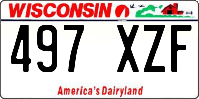 WI license plate 497XZF